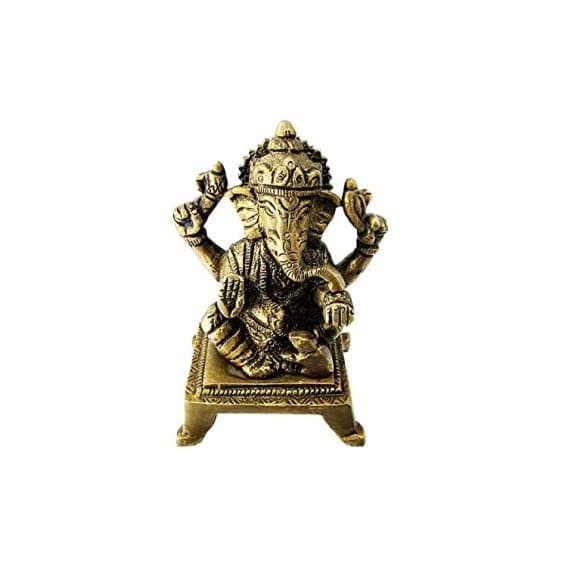 Ganesh Brass Idol with Mushak  Image